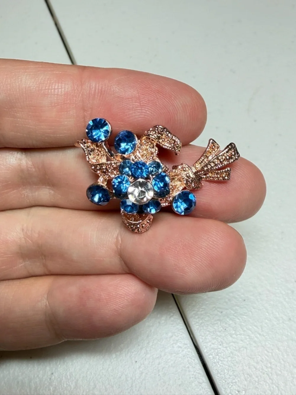 Blue & Gold Brooch.